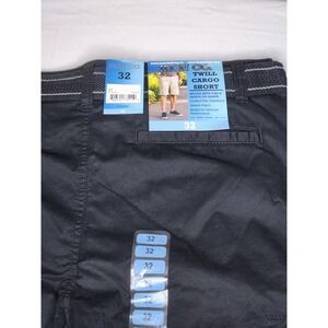 IRON CO Mens Belted‎ Stretch Twill Black Cargo SHORTS Size 32  NWT